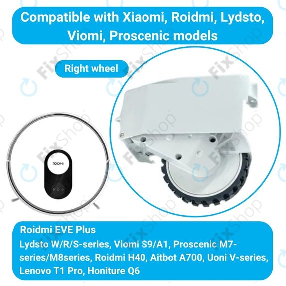 Roidmi EVE Plus - Kolo s Motorem (Pravé) (Bílé)