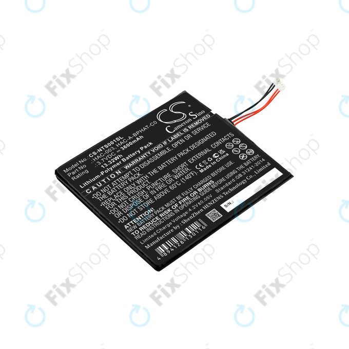 Baterie pro Nintendo Switch, 3600mAh, Li-Pol, 3.7 V, HAC-003, HQ