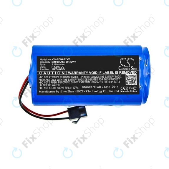 Ecovacs Deebot N79, N79S, Eufy RoboVac-series, Proscenic 850-series - Baterie BFG-WSQ, ICR18650-26J-4S1P, UR18650ZY-4S1P-AAM Li-Ion 14.4V 3400mAh HQ