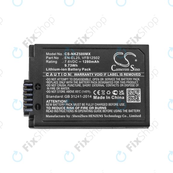 Baterie pro Nikon Z50, Z50 ZFC, Z30, Z FC, 1280mAh, Li-Ion, 7.6V, EN-EL25, HQ