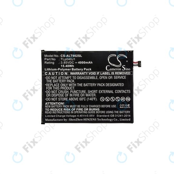 Baterie pro Alcatel 8082, Alcatel 9024w, 4000mAh, Li-Pol, 3.85V, TLp040J1, HQ