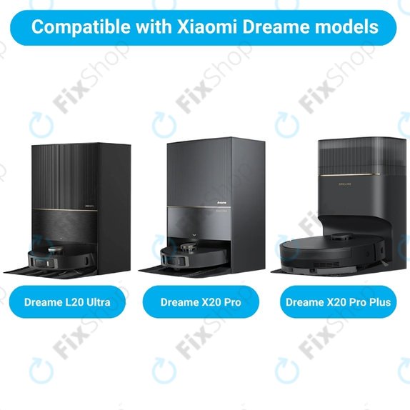Sada náhradních dílů pro Xiaomi Dreame L20 Ultra, X20 Pro, X20 Pro Plus (1x Hlavní kartáč, 2x Filtr, 2x Boční kartáč – černý, 4x Mopovací útěrka, 2x Sáček na prach)