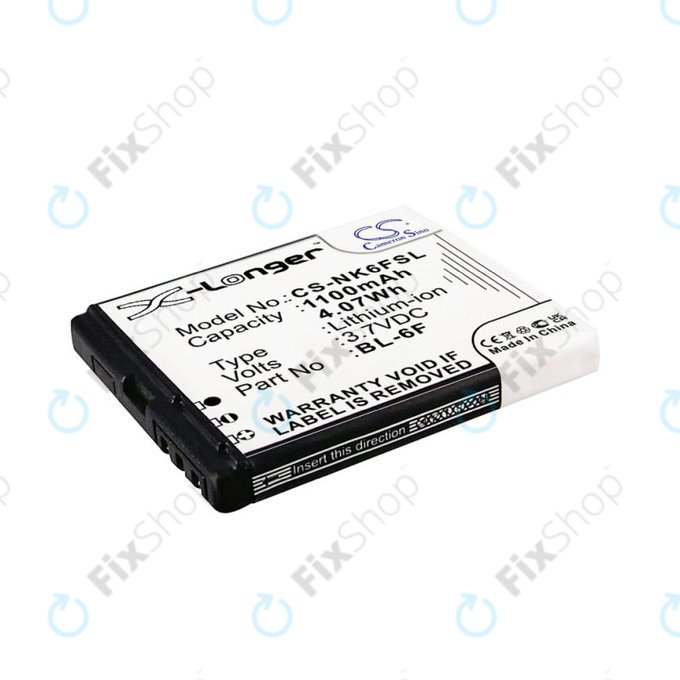 Baterie pro Nokia N78, N79, N95 8GB, 1100mAh, Li-Ion, 3.7V, BL-6F, HQ