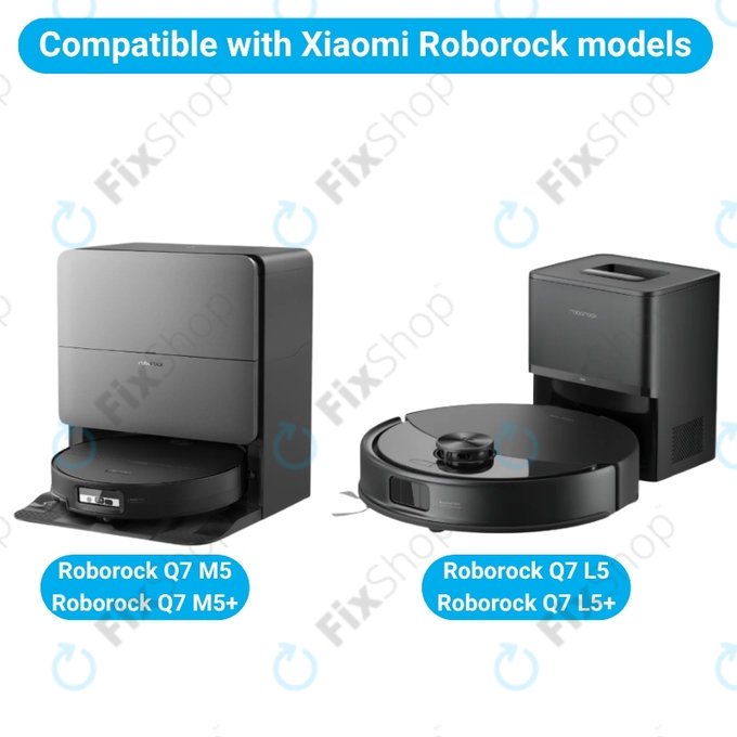 Sada náhradních dílů pro Xiaomi Roborock Q7 M5, Q7 M5+, Q7 L5, Q7 L5+ (1x Hlavní kartáč, 2x Filtr, 2x Boční kartáč, 2x Mopovací útěrka, 2x Sáček na prach)