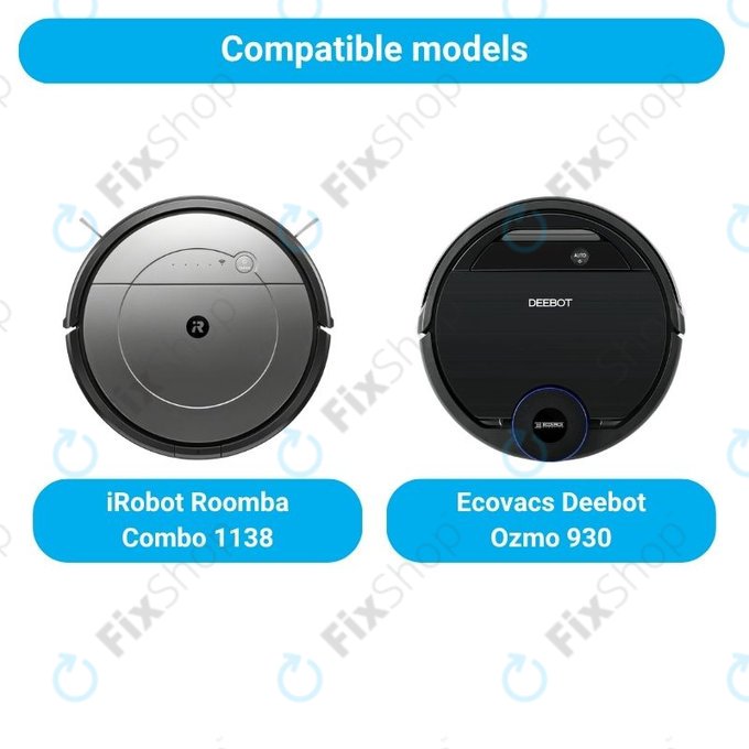 Sada náhradních dílů pro iRobot Roomba Combo 1138, Ecovacs Deebot Ozmo 930 (2x Hlavní kartáče, 4x Filtry, 4 páry Bočních kartáčů, 4x Mopovací utěrky)