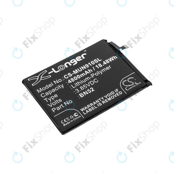 Baterie pro Xiaomi Redmi Note 9 Pro, 4800mAh, Li-Pol, 3.85 V, BN52, HQ