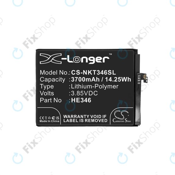 Baterie pro Nokia 7 Plus, 3700mAh, Li-Pol, 3.85 V, HE346, HQ