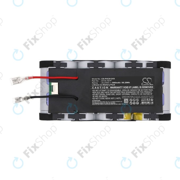 Baterie pro Philips Aqua Plus 8000, XC8349/01, XW8122/82, 3900mAh, Li-Ion, 25.2V, D116-7S1P, HQ
