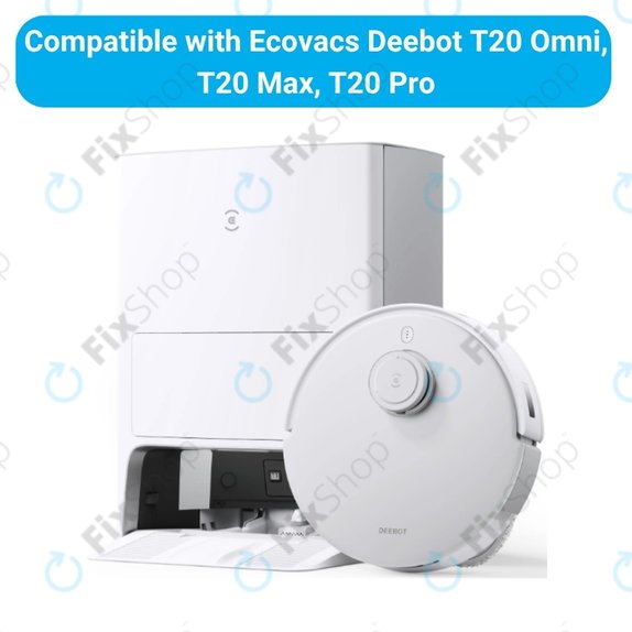 Sada náhradních dílů pro Ecovacs T20, T20 Max, T20 Pro (2x Hlavní kartáč, 4x Filtr, 4x Boční kartáč – bílý, 8x Mopovací útěrka, 4x Sáček na prach)