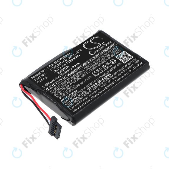 Baterie pro Mitac Mio P350, P550, 1250mAh, Li-Ion, 3.7V, BL-LP1230, HQ