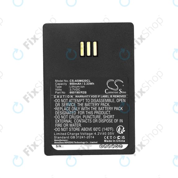 Baterie pro Siemens Openstage WL3, Ascom, Aastra, Innovaphone, 900mAh, Li-Ion, 3.7V, 660190/R2B, HQ