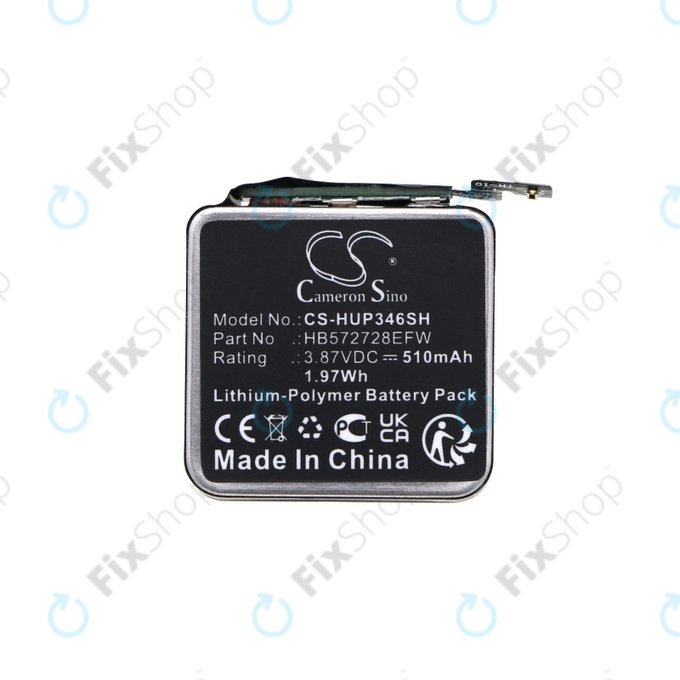 Baterie pro Huawei Watch GT3 Pro 46mm, 510mAh, Li-Pol, 3.87V, HB572728EFW, HQ