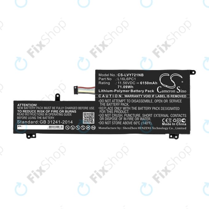 Baterie pro Lenovo Yoga 720-15, 6150mAh, Li-Pol, 11.56V, L16L6PC1, HQ