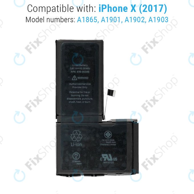 Baterie pro iPhone X, 2716mAh