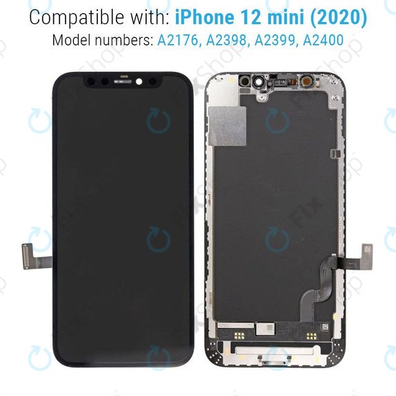 Displej Hard OLED pro iPhone 12 Mini, Dotykové sklo s rámem, FixPremium
