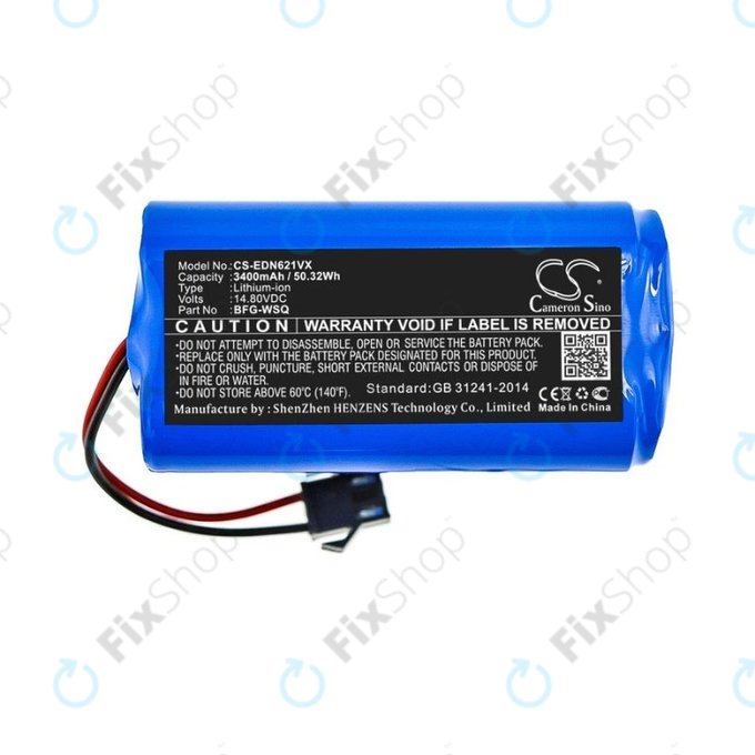 Ecovacs Deebot N79, N79S, Eufy RoboVac-series, Proscenic 850-series - Baterie BFG-WSQ, ICR18650-26J-4S1P, UR18650ZY-4S1P-AAM Li-Ion 14.4V 3400mAh HQ