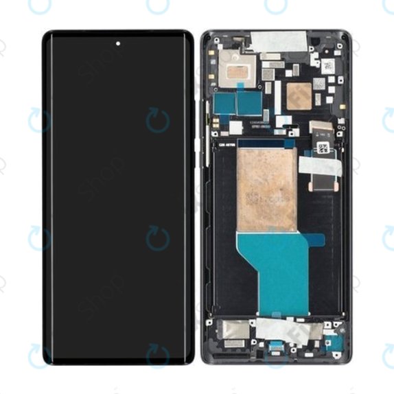 Motorola Edge 30 Ultra - LCD Displej + Dotykové Sklo + Rám (Interstellar Black) - 5D68C21260 Genuine Service Pack
