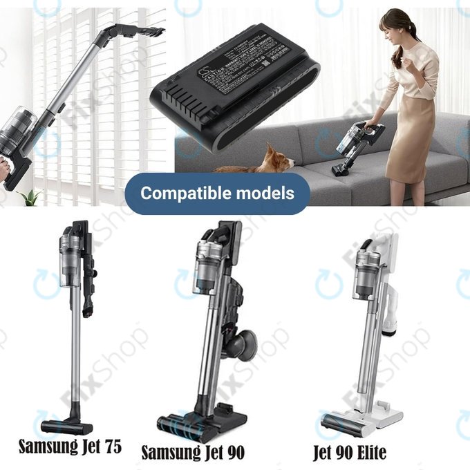 Samsung Jet 75, 75 Multi, 75 Premium, VS70, 90, VS9000 - Baterie VCA-SBT90, VCA-SBT90E, DJ96-00221A Li-Ion 21.6V 2000mAh HQ