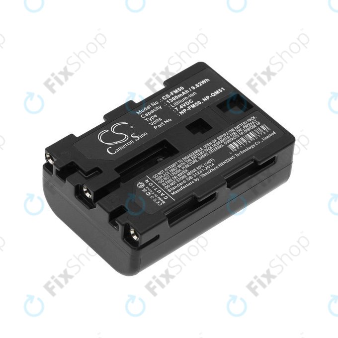 Baterie pro Sony CCD-TR108, Cyber-shot DSC-S50, 1300mAh, Li-Ion, 7.4V, NP-QM51, HQ