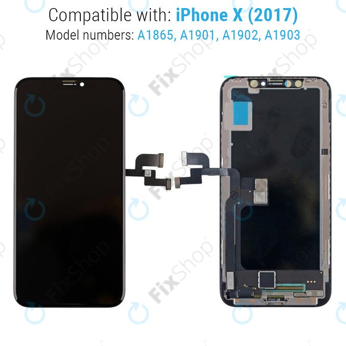 Displej pro iPhone X, Dotykové sklo s rámem, Refurbished