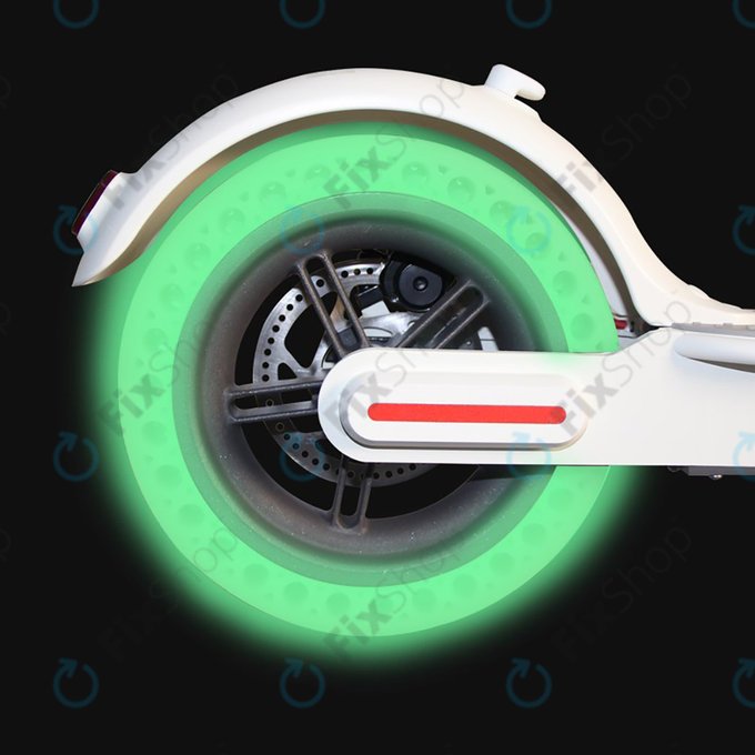 Xiaomi Mi Electric Scooter 1S, 2 M365, Essential, Pro, Pro 2 - Odolná Plná Bezdušová Pneumatika (Green Fluorescent)
