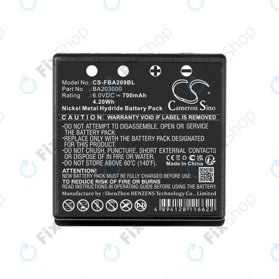 Baterie pro HBC Radiomatic Eco, 700mAh, Ni-MH, 6V, BA209060, HQ