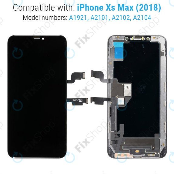 Displej pro iPhone XS Max, Dotykové sklo s rámem, Refurbished