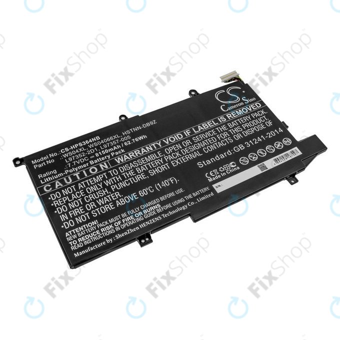 Baterie pro HP Spectre X360 14-EA0002NI, X360 14-EA0002NX, 8150mAh, Li-Pol, 7.7V, WS04XL, HQ