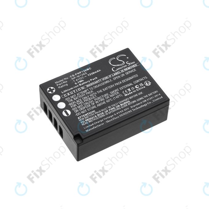 Baterie pro Fujifilm Finepix Hs30, X-T30, 1230mAh, Li-Ion, 7.4V, NP-W126S, HQ