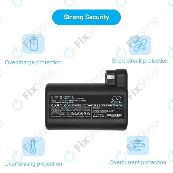 AEG RX-series, Electrolux E, P-series - Baterie S91-0400410-SU2, OSBP72LI, OSBP72LI25 Li-Ion 7.2V 3400mAh HQ
