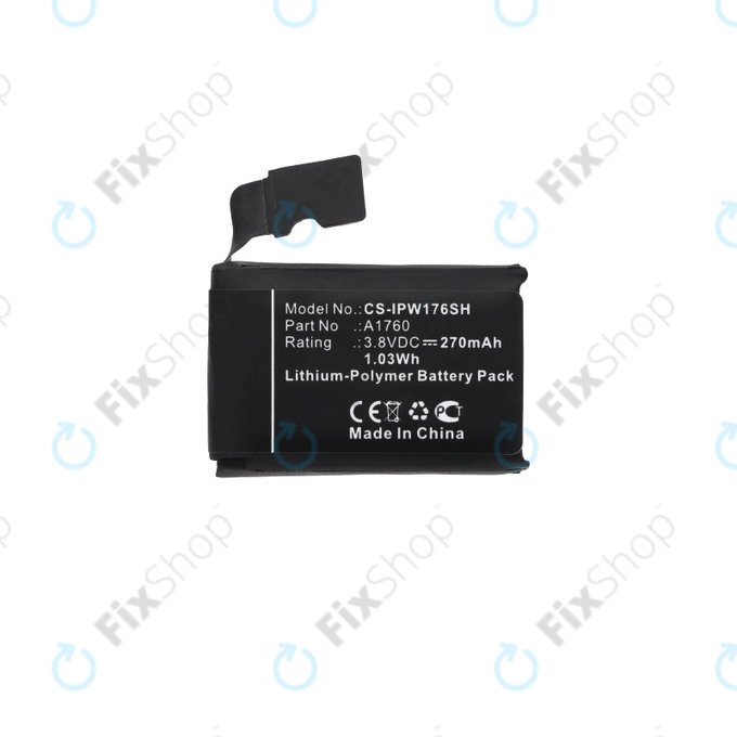 Baterie pro Apple Watch 2 38 mm, 270mAh, Li-Pol, 3.8 V, A1760, HQ