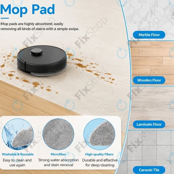 Sada náhradních dílů pro Xiaomi Dreame D9 Max Gen2, D10s, D10s Pro (1x Hlavní kartáč, 2x Filtr, 2x Boční kartáč – černý, 2x Mopovací útěrka)