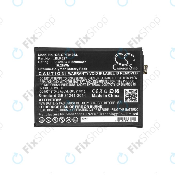 Baterie pro OnePlus 9 Pro LE2121 LE2125, 2200mAh, Li-Pol, 7.4 V, BLP827, HQ