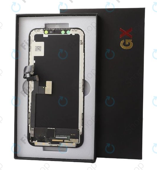 Displej Hard OLED pro iPhone X, Dotykové sklo s rámem, FixPremium