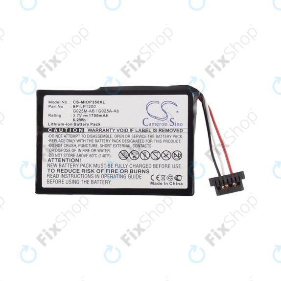 Baterie pro Mitac Mio P350, 1700mAh, Li-Ion, 3.7V, BL-LP1230, HQ