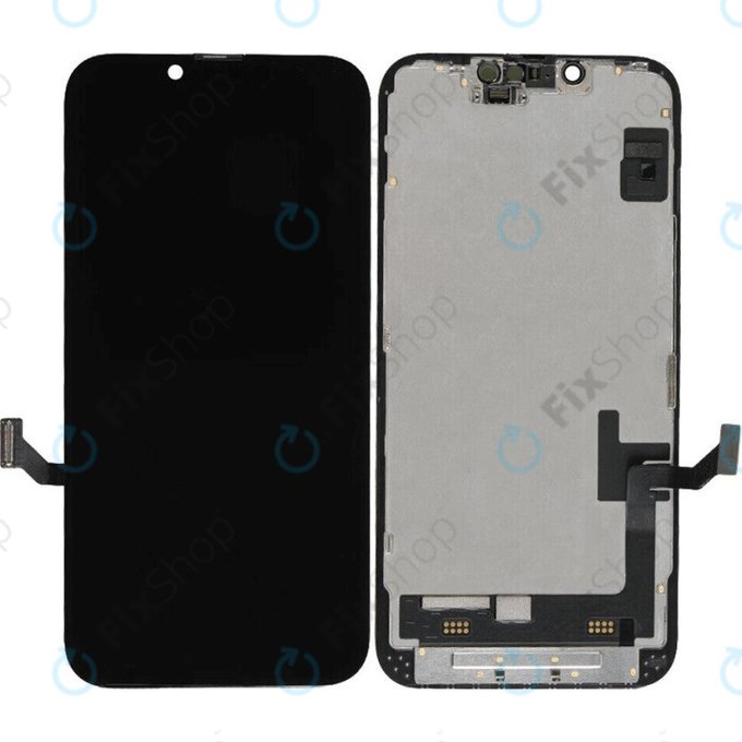 Displej Soft OLED pro iPhone 14, Dotykové sklo s rámem, FixPremium