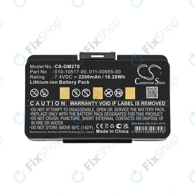 Baterie pro Garmin GPSMAP 276, 296, 376, 378, 478, 495, 2200mAh, Li-Ion, 7.4V, 010-10517-00, HQ