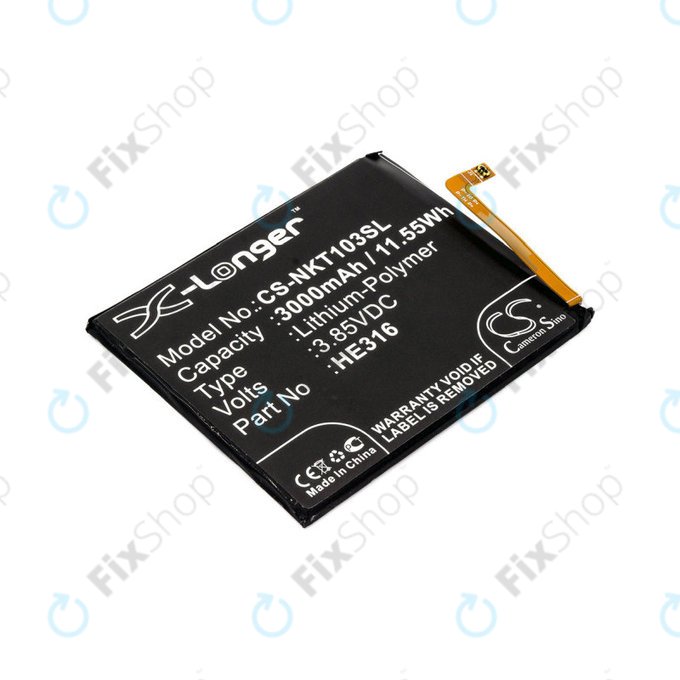 Baterie pro Nokia 6, 3000mAh, Li-Pol, 3.85 V, HE316, HQ
