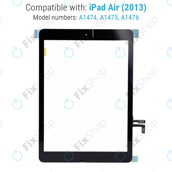 Dotykové sklo s tlačítkem domů pro iPad Air, Black