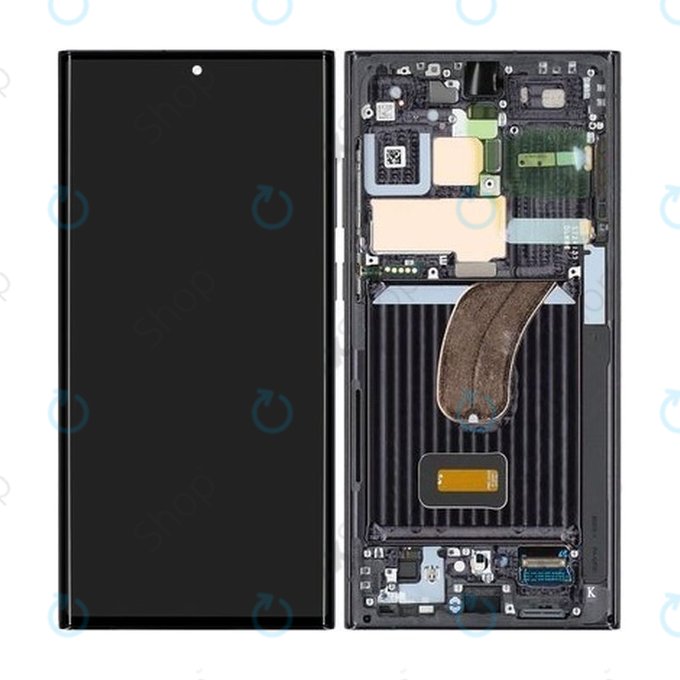 Samsung Galaxy S23 Ultra S918B - LCD Displej + Dotykové Sklo + Rám (Phantom Black) - GH82-30466A, GH82-30465A Genuine Service Pack