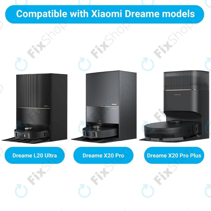 Sada náhradních dílů pro Xiaomi Dreame L20 Ultra, X20 Pro, X20 Pro Plus (2x Hlavní kartáč, 4x Filtr, 4x Boční kartáč – černý)
