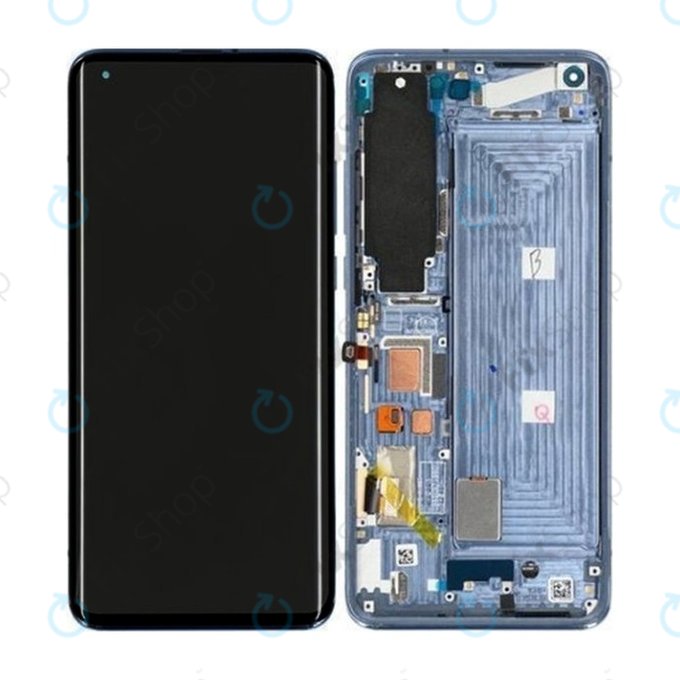 Xiaomi Mi 10 - LCD Displej + Dotykové Sklo + Rám (Twilight Grey) OLED