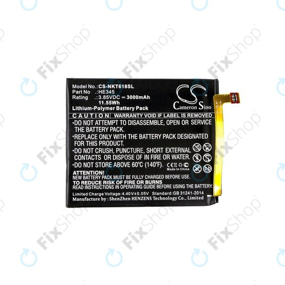 Baterie pro Nokia 6.1, 3000mAh, Li-Pol, 3.85 V, HE345, HQ