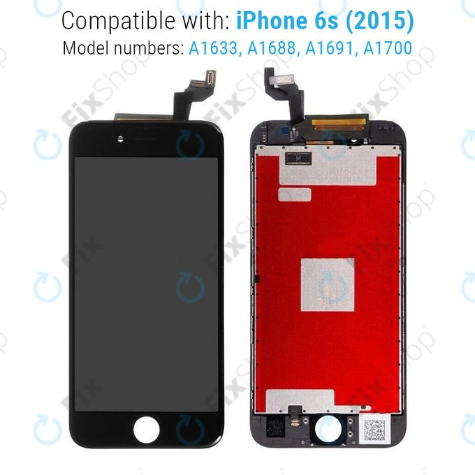 Displej pro iPhone 6S, Black, Dotykové sklo s rámem