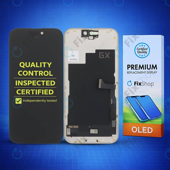 Displej Hard OLED pro iPhone 15 Pro, Dotykové sklo s rámem, FixPremium