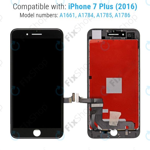 Displej pro iPhone 7 Plus, Black, Dotykové sklo s rámem