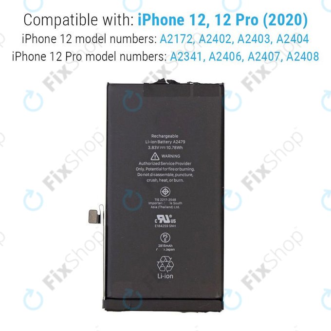 Baterie pro iPhone 12, 12 Pro, 2815mAh, FixPremium
