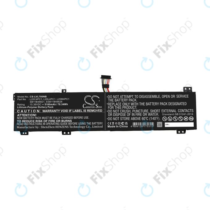 Baterie pro Lenovo Legion 5, 5 Pro, 7, 7i, R7000p, 5100mAh, Li-Pol, 15.36V, L20C4PC1, HQ