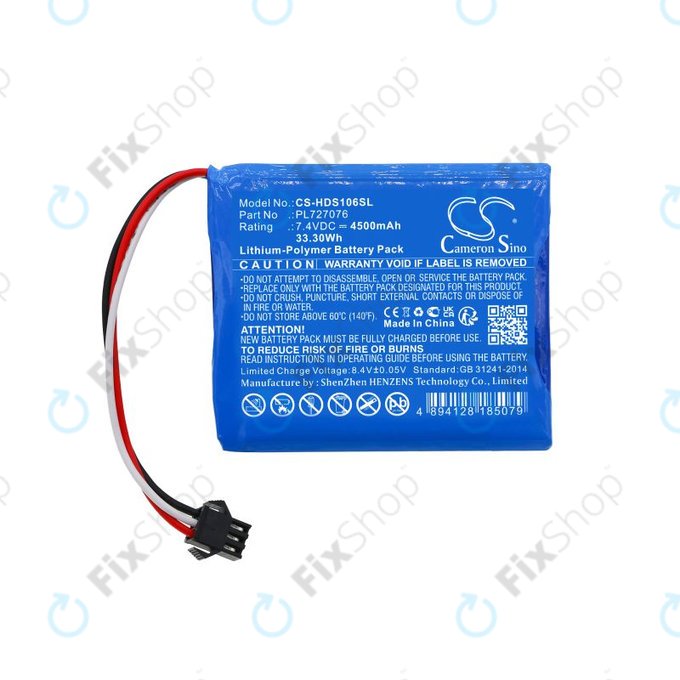 Baterie pro Hantek DSO-1062B, DSO-1202B, DSO-1202S, 4500mAh, Li-Pol, 7.4V, PL727076, HQ