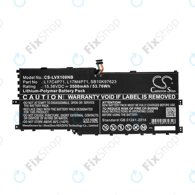 Baterie pro Lenovo ThinkPad X1 Yoga 2018, 3500mAh, Li-Pol, 15.36V, L17C4P71, HQ